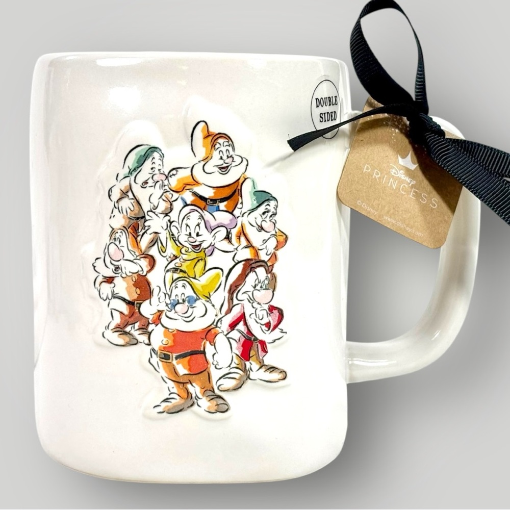 New Rae Dunn “ WHISTLE WHILE YOU WORK” Seven Dwarfs Double-Sided Mug 16oz